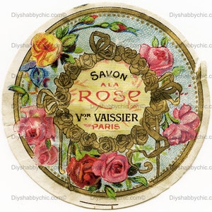Waterslide Stickers Shabby Chic Furniture Image Transfer Vintage Antique Home Craft Label Crafts Scrapbooking Card Making DIY Rose Soap