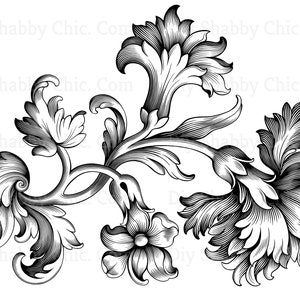 Waterslide Calcomanías Shabby Chic Image Transfer Vintage Antique Home Craft Label Craft Crafts Scrapbooking Card Making DIY Victorian Flower Scroll