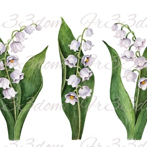 Décalques de toboggan, bricolage Shabby Chic, transfert de meubles, transfert d'image vintage, artisanat d'intérieur antique 119 muguet