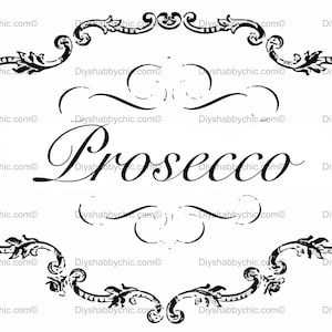 Waterslide Decals Shabby Chic Furniture Image Transfer vintage Antique Home Craft Label Crafts Scrapbooking Card Making DIY Prosecco A3