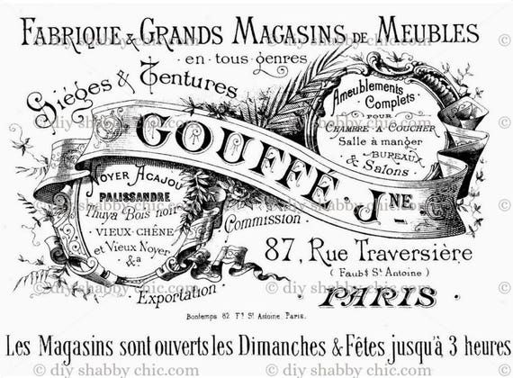Furniture Decals Shabby Chic French Image Transfer Vintage Etsy