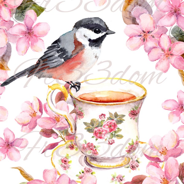 Waterslide Decals, Diy Shabby Chic, Furniture Transfer, Vintage Image Transfer, Antique Home Craft 183 Teacup Blossom