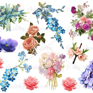 Calcomanías de tobogán Shabby Chic muebles imagen transferencia Vintage antiguo hogar artesanía etiqueta Scrapbooking tarjeta hacer DIY arte Floral Upcycle