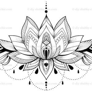 Waterslide Stickers Shabby Chic Furniture Image Transfer Vintage Antique Home Craft Label Crafts Scrapbooking Card Making DIY Mandala Lotus