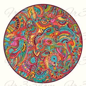 Schneiden & Kleben, Selbstklebende Aufkleber, Möbel, Wandaufkleber, klar, Transfer, Kunst, Collage, Mixed Media, Aufkleber, 157 psychedelische Muster