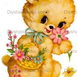 Waterslide decalques shabby chique móveis transferência de imagem vintage antigo casa artesanato etiqueta artesanato scrapbooking cartão fazendo diy urso