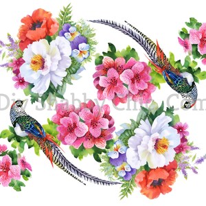 Tobogán de agua Calcomanías Shabby Chic Muebles Transferencia de imágenes Vintage Antique Home Craft Etiqueta Scrapbooking Card Making DIY Pretty Flowers &Birds
