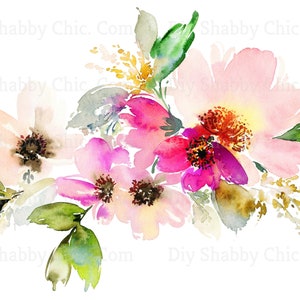 Waterslide Decals Shabby Chic Image Transfer Vintage Antique Home Craft Label Crafts Scrapbooking Card Making DIY Watercolour Flowers