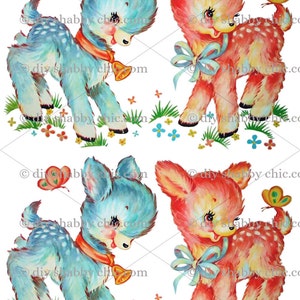A5-Möbel Wasser Folie Aufkleber shabby Chic Französisch Bild Transfer Etiketten Handwerk Scrapbooking Karte machen Upcycling Childrens Hirsch Kindergarten