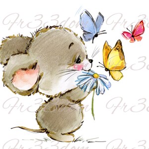 Cut & Stick, Selbstklebende Aufkleber, Möbel, Wandaufkleber, klar, Transfer, Kunst, Collage, Mixed Media, Kinder Aufkleber, 209 Cartoon Maus