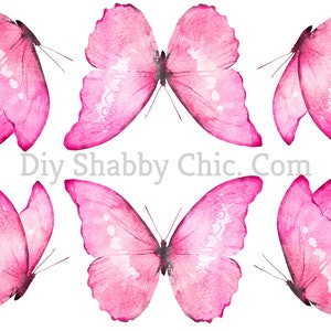 Cut and Stick Klar weiß Möbel Wand Selbstklebende Aufkleber Vinyl Perlmutt Bastelpapier 6 rosa Schmetterlinge