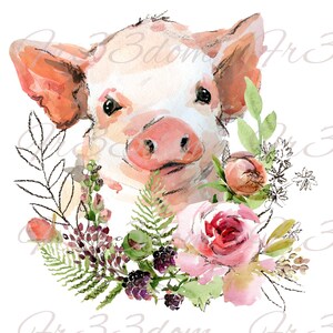 Schneiden & Kleben, Selbstklebende Aufkleber, Möbel, Wandaufkleber, klar, Transfer, Journal, Collage, Mixed Media, Kinder Aufkleber, 142 Schwein Blumen