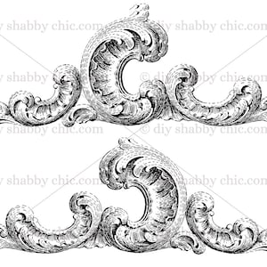 Waterslide Decals Shabby Chic Furniture Image Transfer vintage Antique Home Craft Label Crafts Scrapbooking Card Making DIY Scroll
