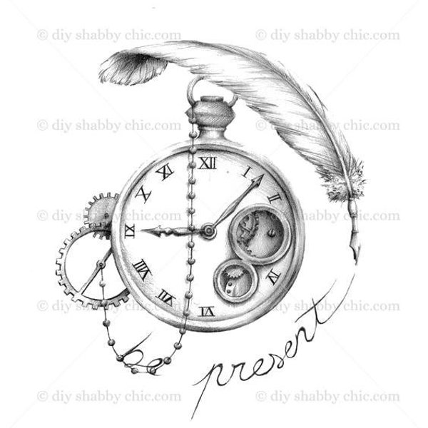 Waterslide Decals Shabby Chic Furniture Image Transfer Vintage Antique Home Craft Label Crafts Scrapbooking Card Making DIY Present Time