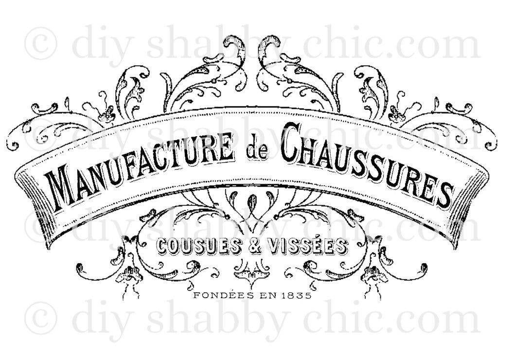 Furniture decals shabby chic french typography shoe shop Etsy