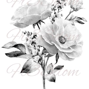 Wasserschiebeaufkleber, Diy Shabby Chic, Möbeltransfer, Vintage Bildtransfer, antikes Haus Handwerk 306 Rose Bunch Bw