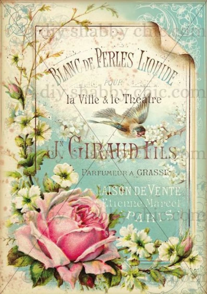 Waterslide Decals Shabby Chic Furniture Image Transfer Vintage Etsy