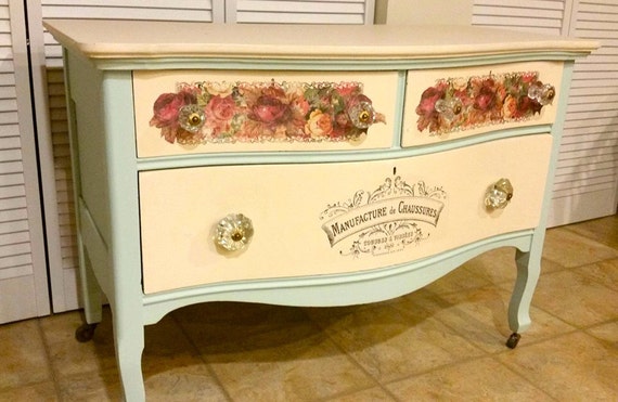 Furniture Decal Image Transfer Vintage Antique French Upcycle Rose Crown Frame