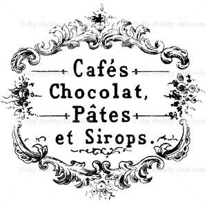 Meubels decals shabby chic Frans beeld overdracht vintage Cafe chocolade huis upcycle Art Craft label ambachten scrapbooking kaart maken diy