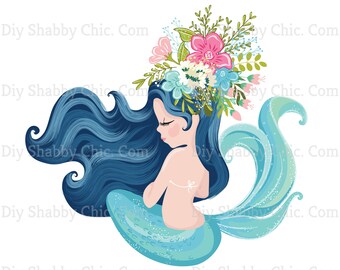 Naklejki wodne Shabby Chic Przenoszenie obrazu mebli Vintage Antique Home Craft Label Crafts Scrapbooking Card Making DIY Pretty Mermaid