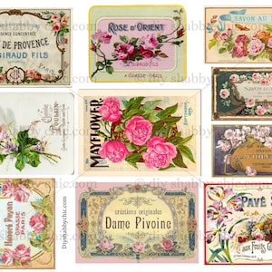 Waterslide Decals Shabby Chic Furniture Image Transfer vintage Antique Home Craft Label Crafts Scrapbooking Card Making DIY vintage-labels