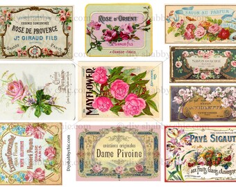 Waterslide Decals Shabby Chic Furniture Image Transfer Vintage Antique Home Craft Label Crafts Scrapbooking Card Making DIY Vintage-labels