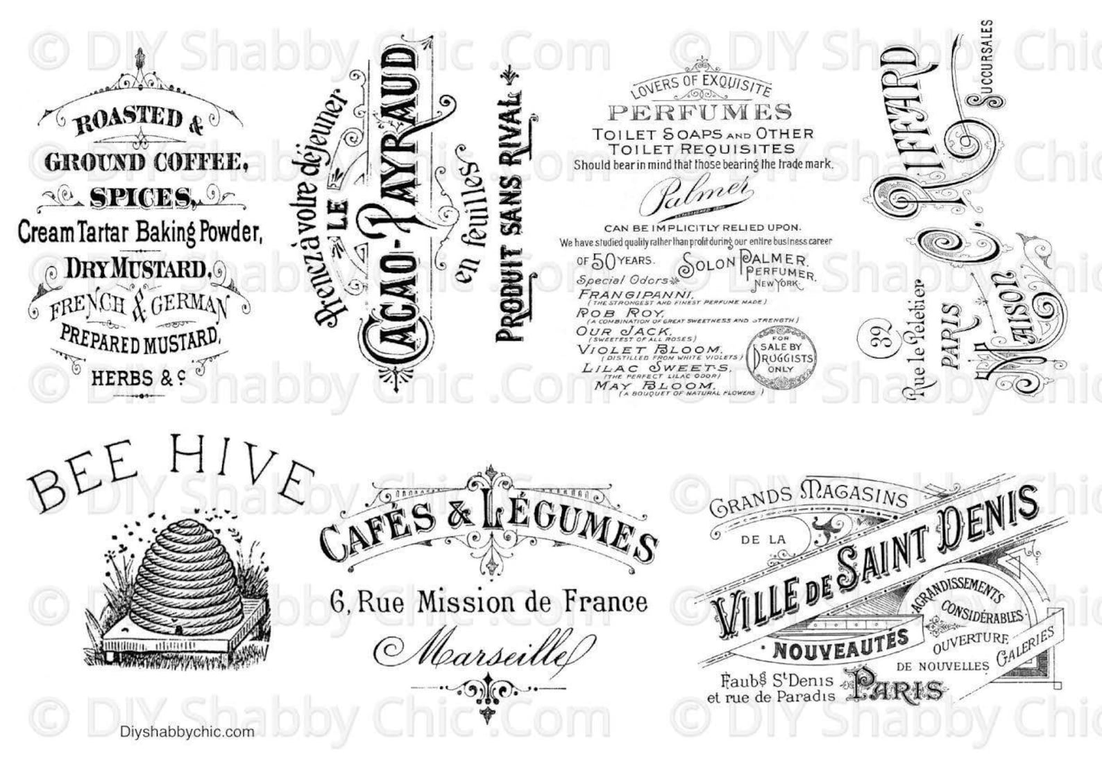 Waterslide Decals Shabby Chic Furniture Image Transfer Vintage Etsy UK