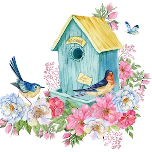 Waterslide decalques chique mobiliário transferência de imagem do vintage antigo artesanato etiqueta artesanato scrapbooking cartão fazendo diy pequena casa de pássaro