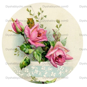 Waterslide Decals Shabby Chic Furniture Image Transfer vintage Antique Home Craft Label Crafts Scrapbooking Card Making DIY Français Circle