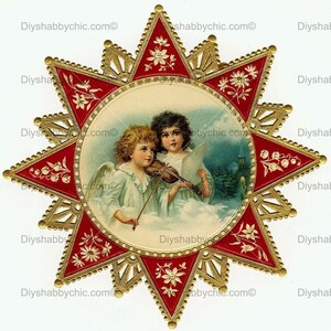 Waterslide Calcomanías Shabby Muebles Chic Transferencia vintage antigua casa artesanía etiqueta artesanías scrapbooking tarjeta haciendo DIY Angel Estrella