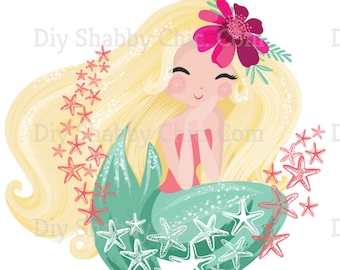 Naklejki wodne Shabby Chic Meble Transfer obrazu Vintage Antyczny Dom Rzemiosło Etykieta Rzemiosło Scrapbooking Tworzenie kart DIY Blondynka Syrenka