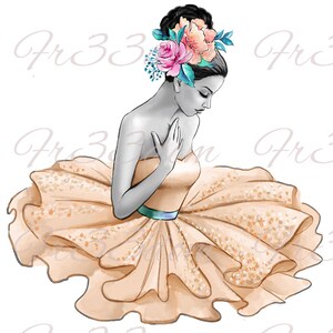 Wasserschiebefolie Aufkleber Shabby Chic Möbel Bild Transfer Vintage Antik Home Craft Label Basteln Scrapbooking Kartenherstellung DIY Pfirsich Tutu