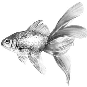 Toboggan Décalcomanies Meubles Shabby Chic Transfert d’image vintage Antique Home Craft Label Artisanat Scrapbooking Card Making DIY Goldfish bw
