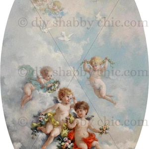 Waterslide Stickers Shabby Chic Furniture Image Transfer Vintage Antique Home Craft Label Crafts Scrapbooking Card Making DIY Angels