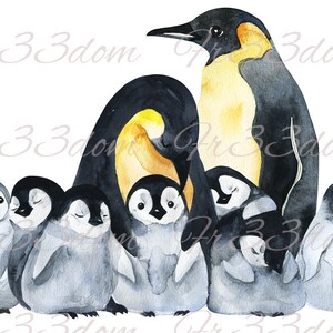 Wasserschiebe Abziehbilder, Diy Shabby Chic, Möbel Transfer, Vintage Bild Transfer, Antike Haus Handwerk 247 Pinguin Familie