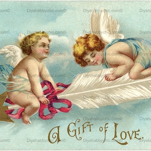 Waterslide Decals Shabby Chic Furniture beeldoverdracht vintage Antiek A Gift of Love home Craft label script scrapbooking kaart maken Diy