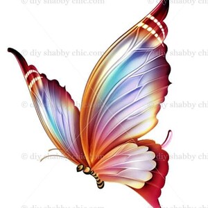Waterslide Decals Shabby Chic Image Transfer vintage Antique Home Craft Label Crafts Scrapbooking Card Making DIY Rainbow Butterfly