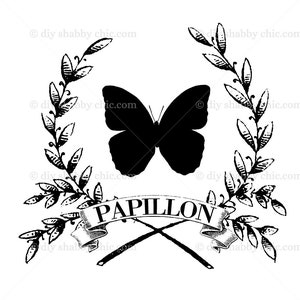 Waterslide Decals Shabby Chic Furniture Image Transfer vintage Antique Home Craft Label Crafts Scrapbooking Card Making DIY Wreathpapillon