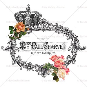 Waterslide Stickers Shabby Chic Furniture Image Transfer Vintage Antique Home Craft Label Crafts Scrapbooking Card Making DIY Rosecrown
