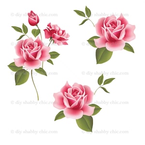 Waterslide Stickers Shabby Chic Furniture Image Transfer Vintage Antique Home Craft Label Crafts Scrapbooking Card Making DIY Pretty Roses