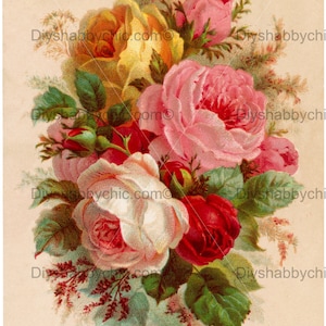 Waterslide Stickers Shabby Chic Furniture Image Transfer Vintage Antique Home Craft Label Crafts Scrapbooking Card Making DIY Bouquet Roses