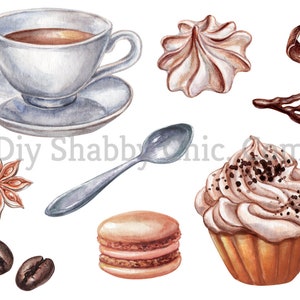 Tobogán de agua Calcomanías Shabby Chic Muebles Transferencia de imágenes Vintage Antique Home Craft Etiqueta Scrapbooking Card Making DIY Coffee Time