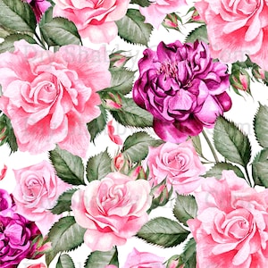 Waterslide Calcomanías Shabby Chic Image Transfer Vintage Antique Home Craft Label Craft Crafts Scrapbooking Card Making DIY Pink Rose Pattern