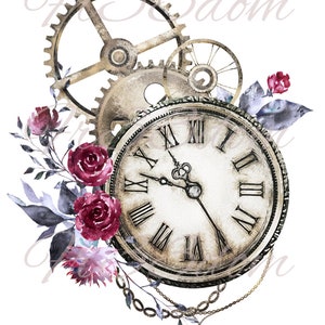 Schneiden & Kleben, Selbstklebende Aufkleber, Möbel, Wandaufkleber, klar, Transfer, Kunst, Collage, Mixed Media, Kinder Aufkleber, 176 Steampunk Uhr
