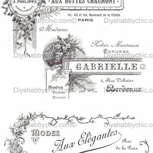 Waterslide Decals Shabby Chic Furniture Image Transfer vintage Antique Home Craft Label Crafts Scrapbooking Card Making DIY Grands Magasins