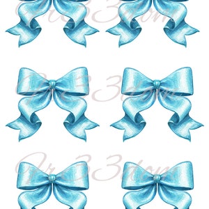 Tobogán de agua Calcomanías Shabby Chic Muebles Transferencia de imagen Vintage Antigüedades Caseras Artesanía Artesanías Scrapbooking Card Making DIY Blue Bows