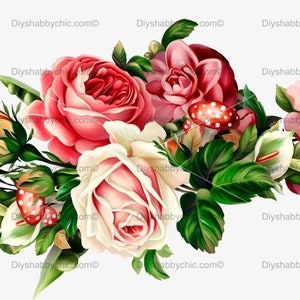 Calcomanías de tobogán Decales Shabby Muebles Chic Transferencia vintage antigua casa artesanía artesanías scrapbooking tarjeta haciendo flores de champiñones DIY