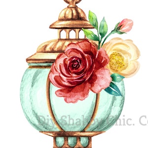 Tobogán de agua Calcomanías Shabby Chic Muebles Transferencia de imágenes Vintage Antique Home Craft Etiqueta Scrapbooking Card Making DIY Floral Lamp