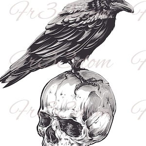 Calcomanías de tobogán, Diy Shabby Chic, Transferencia de muebles, Transferencia de imagen vintage, Antique Home Craft 296 Crow Skull