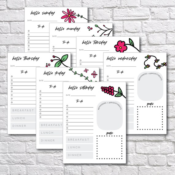 printable weekly planner weekly organizer to do list printables weekly planner insert weekly schedule downloadable printable planner print weekly planner